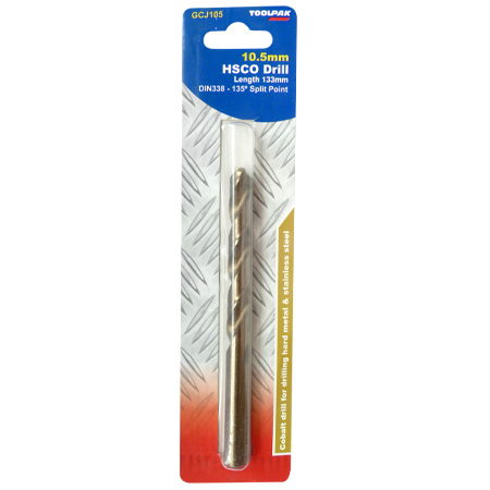 Cobalt Jobber Drill 10.5mm Ground Toolpak